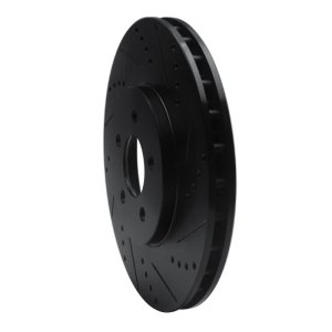 Ford Mustang Brake Rotor (1) - Front Right - R1 Concepts - Drilled & Slotted - Black - `94-`04